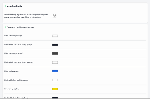 Przedstawienie konfiguracji kolorów